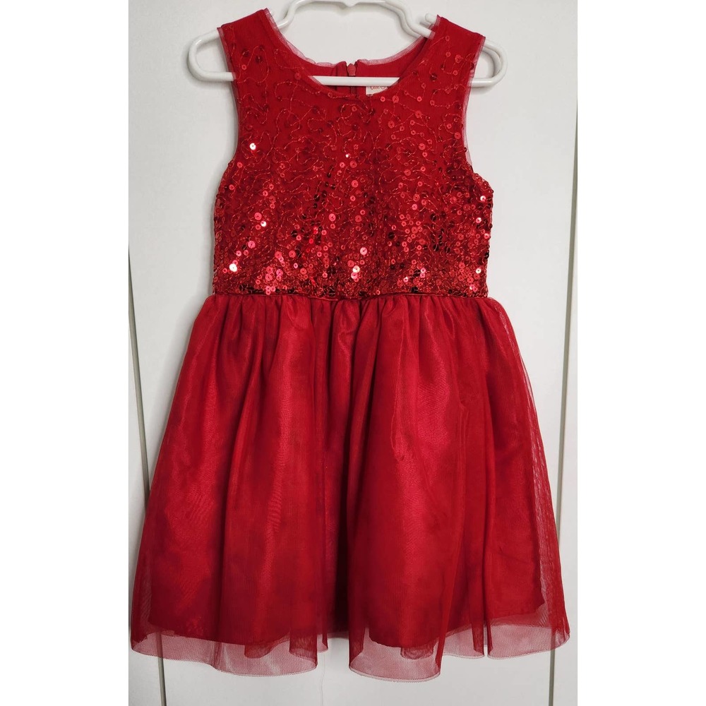 CAT & JACK VALENTINE SEQUINED DRESS 4-5
